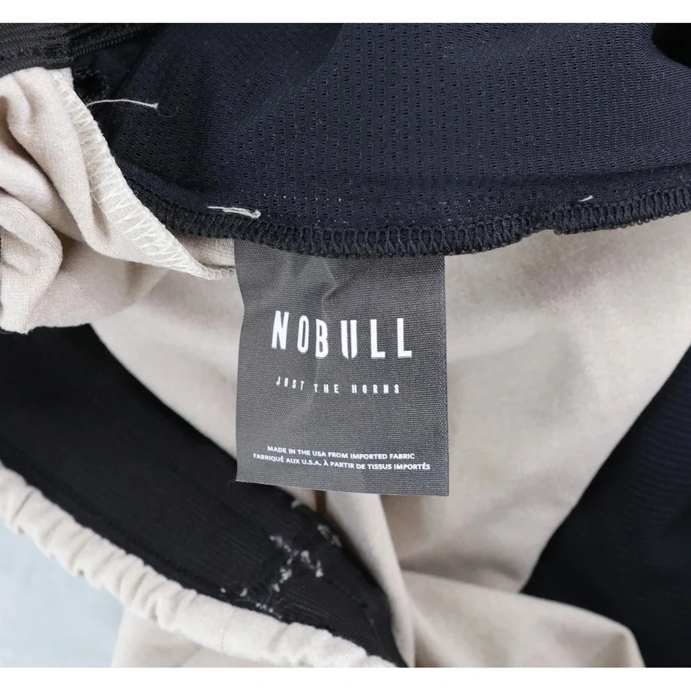 NOBULL Jogger Pants Mens Medium Tan Zipper Pockets Tapered Training Sweatpants